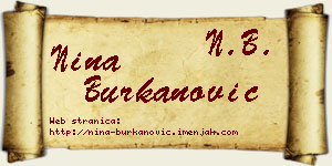 Nina Burkanović vizit kartica